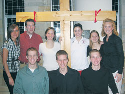 Indiana University students gather after praying the Stations of the Cross at St. Paul Catholic Center in Bloomington. There are an estimated 8,000 Catholic students on the Bloomington campus. (Submitted photo)